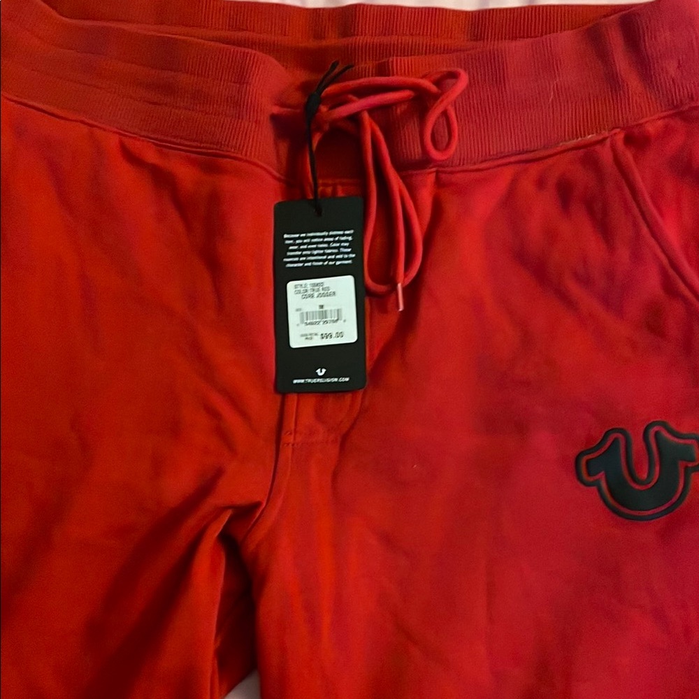True Religion Men's Red Core Jogger